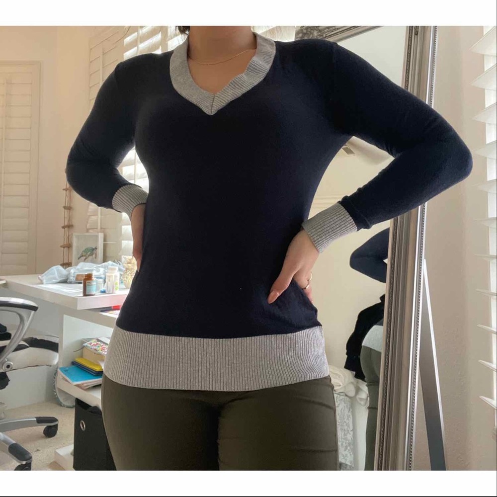 MK silver & navy blue sweater